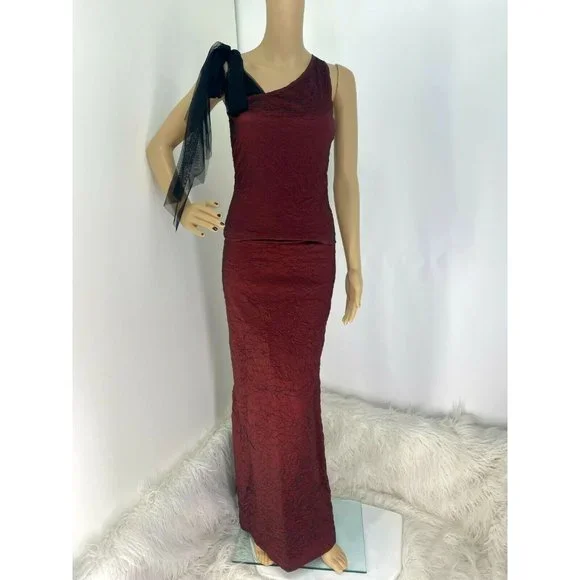 Nicole Miller | Dresses | Nicole Miller Burgundy Crinkle Fabric 2pcs Skirt Top Formal Evening Set Sz S | Poshmark Nicole Miller | Dresses | Nicole Miller Burgundy Crinkle Fabric 2pcs Skirt Top Formal Evening Set Sz S | Poshmark